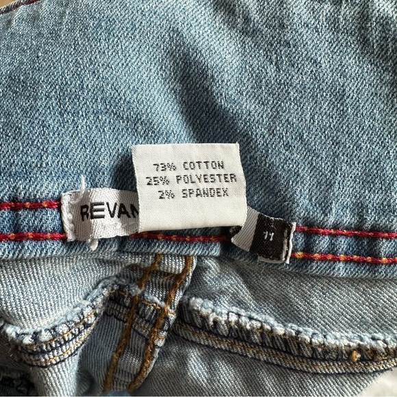 Revamped Denim Jeans High Waist Cropped Hem Skinny Straight - Size 11 - Picture 11 of 12